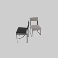 Modern Black And White Dining Chairs With Metal Frames And Padded Seats 3d model