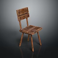 Rustic Wooden Leisure Chair With Simple Design And Solid Wood Seat Backrest Frame