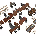 Different Styles Of Office Desks With Wooden Tops And Black Chairs