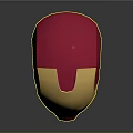 Iron Man Helmet With Gold And Red Design And Blue Glowing Eyes On Dark Background