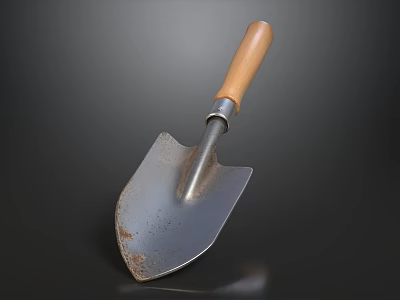 Sturdy Metal Gardening Trowel With Natural Wooden Handle For Outdoor Digging Planting And Landscaping 3d model