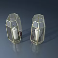 Modern Glass Swing Door With Golden Frame For Interior Decoration Design