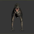 Realistic Tyrannosaurus Rex 3D Character With Sharp Teeth Standing On Gray Background