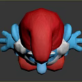 Smurf Plush Toy Character With Red Hat White Beard Blue Body And Red Pants