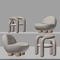 Stylish Modern Accent Chairs With Soft Beige Upholstery Curved Arms And Wooden Legs