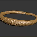 Golden Carved Bracelet With Unique Detailed Patterns For Daily Accessory