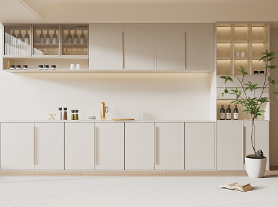 Modern Wine Cabinet Cream Wine Cabinet 3d model