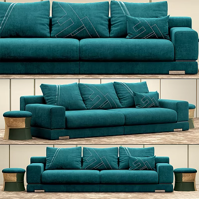 Stylish Fabric Multi person Sofa For Modern Living Room With Soft Cushions 3d model