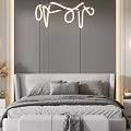 Modern Bedroom Interior Design With Upholstered Headboard Neon Lights And Area Rug