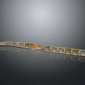 Wood Stone Long Decorative Strips With Different Colors Textures And Reflective Surface On Gray Background