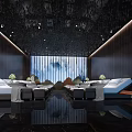 Luxurious SPA Sauna Interior With Massage Beds Wooden Walls And Pendant Lights