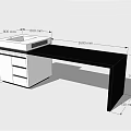 Office Desk With Drawers And Detailed Dimensions For Workspace Setup 3d model