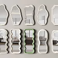 Elegant Various Shaped Decorative Mirrors With Unique Frames And Wall