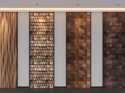 Wooden Background Wall Designs With Various Textures And Patterns For Interior Decor 3d model