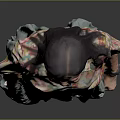 A Woman Wearing Floral Shirt And Green Skirt Standing On Gray Background