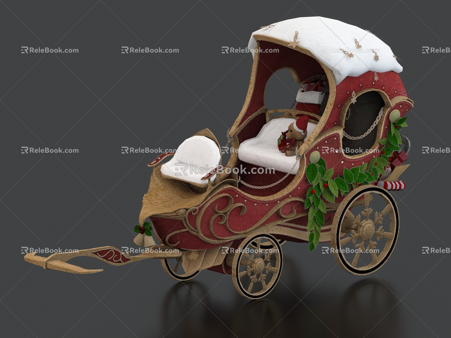 Christmas carriage Christmas car 3d model