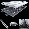 modern high-speed railway station train high-speed railway station 3d model