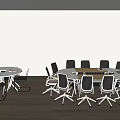 Modern Conference Table With Ergonomic Chairs In Spacious Meeting Room Setting