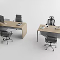 Modern Office Desk Setup With Computer Monitor Laptop Office Chair And Desk Lamp