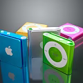 Apple Multicolor Portable Computer Devices With Square Design Circular Control Buttons And Logo 3d model
