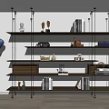 Modern Bookshelf Storage Rack Bookshelf Ornaments Combination 3d model
