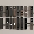 Various Modern Door Locks With Smart Keypad And Stylish Handle Designs 3d model