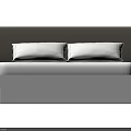 Modern Double Bed With Light Gray Headboard White Mattress And Two Pillows 3d model