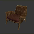 Modern Brown Leather Armchair With Comfortable Design And Sturdy Legs