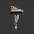 Orange And Gray Mechanical Robot With Hat Like Top Circular Eye And Antenna