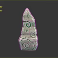 Artistic Wooden Stone Sculpture With Intricate Spiral Patterns And Carved Design Details