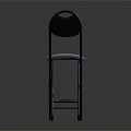 Stylish Folding Leisure Chair With Metal Frame Round Seat And Comfortable Backrest
