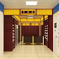 Modern Supermarket Interior With Bright Lighting Customers Shopping Neatly Arranged Shelves And Various Goods