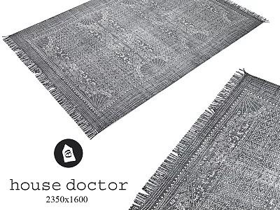 House Doctor 250x160 cm Decorative Rug With Fringe Edges And Intricate Pattern 3d model