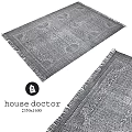 House Doctor 250x160 cm Decorative Rug With Fringe Edges And Intricate Pattern