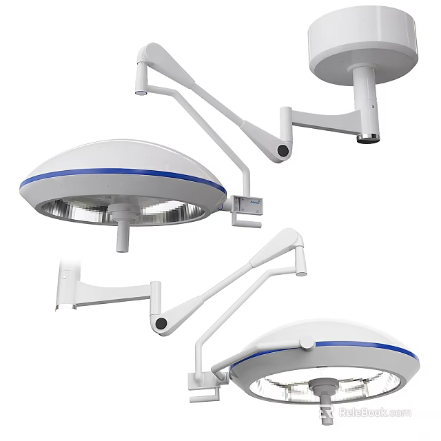 Modern White Blue Stripe Adjustable Arm Dome Ornament Decoration Set For Home Decor 3d model 
