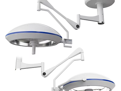 Modern White Blue Stripe Adjustable Arm Dome Ornament Decoration Set For Home Decor 3d model
