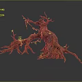 Wooden Stone Decorative Root Sculpture with Natural Vines and Green Moss for Artistic Decoration