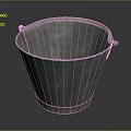 Rustic Metal Bucket With Handle Durable Household Item For Daily Use
