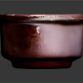 Artistic Red Bowl Shaped Sculpture With Flame Like Glazed Interior