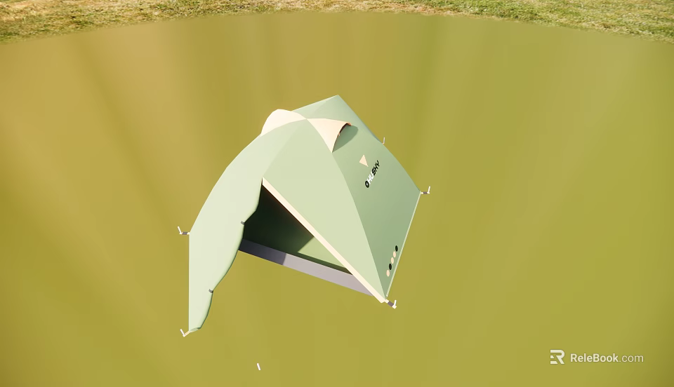 Green Outdoor Sunshade Canopy with Stable Support Frame for Garden Use 3d model 