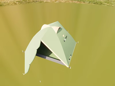 Green Outdoor Sunshade Canopy with Stable Support Frame for Garden Use 3d model