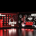 Coca-Cola Brand Exhibition Display With Red Interior And Decorative Elements 3d model