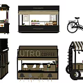 Diverse Mobile Food Carts Featuring Coffee Vendor And Street Snack Vehicles With Seating