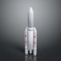 White Rocket Model With Side Boosters And Detailed Spacecraft Structure 3d model