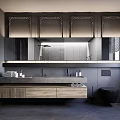 Modern Bathroom Interior Design With Double Sink Vanity Large Mirrors And Cabinets