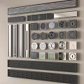Various Metal Vent Grilles With Different Shapes And Decorative Designs 3d model