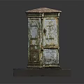 Vintage Metal Storage Cabinet With Rustic Finish And Decorative Design