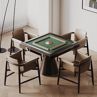 Modern Mahjong Table and Chair 3d model