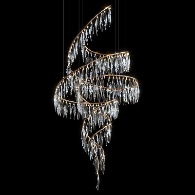 Vintage chandelier luminaire combination vargov design lc0284 3d model