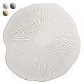 White Circular Rug With Radiating Patterns For Modern Living Room Home Decor